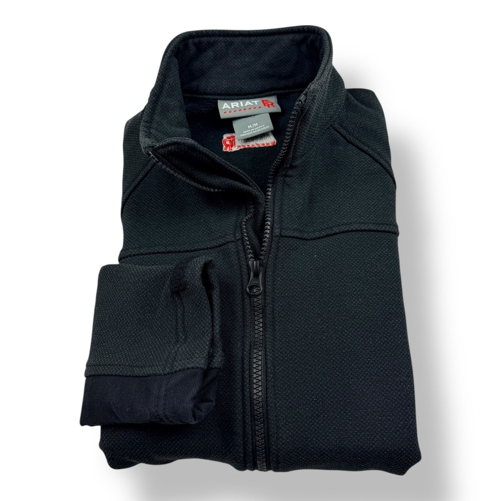 Ariat FR Mens Medium Black Polartec Full Zip Jacket CAT 2 NFPA 2112 Workwear